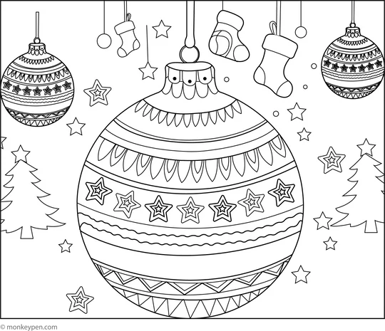 3523 306 Christmas Ball Decoration 1 Colouring Page