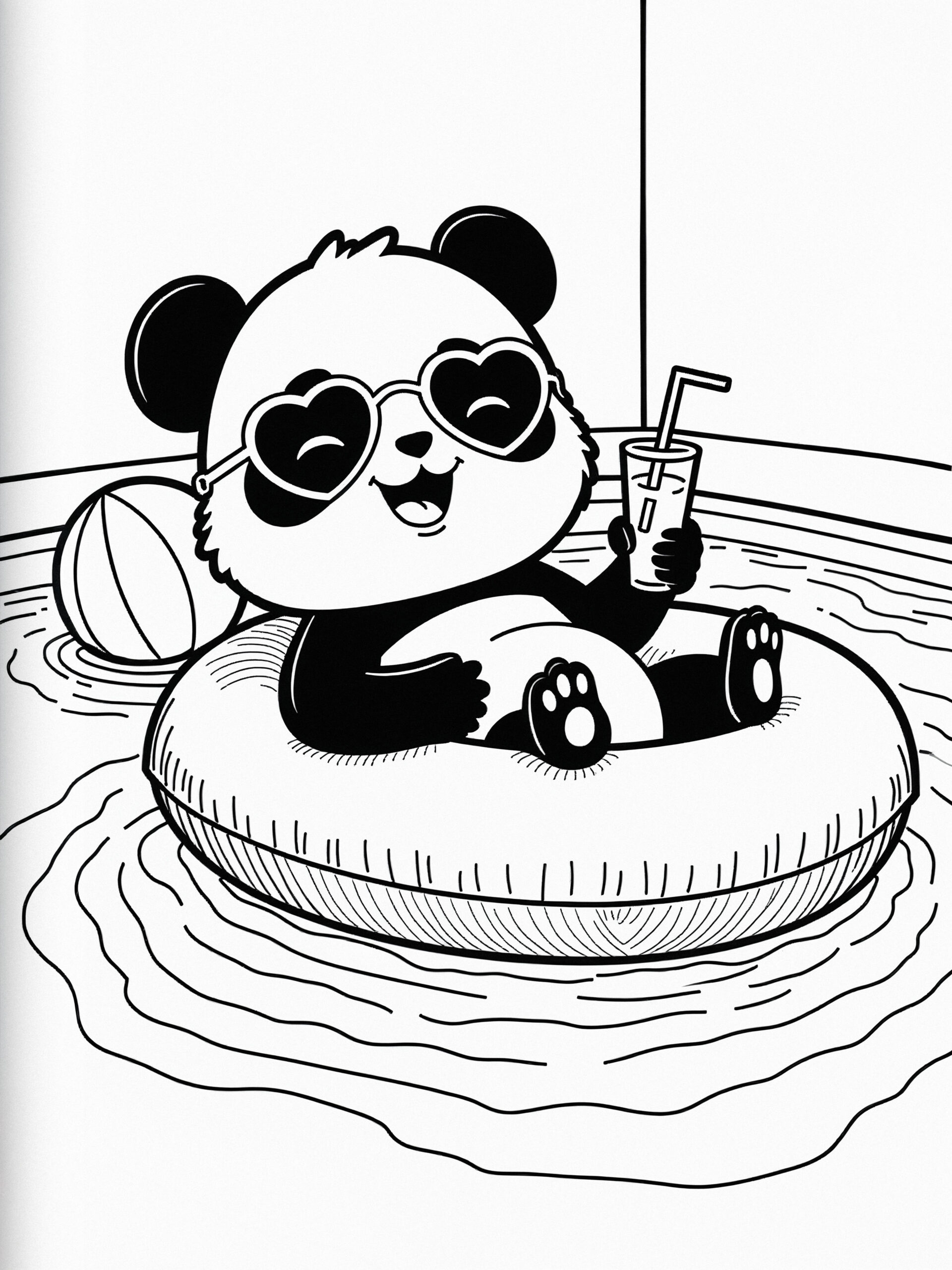 Panda Bear Pool With Drink Scaled