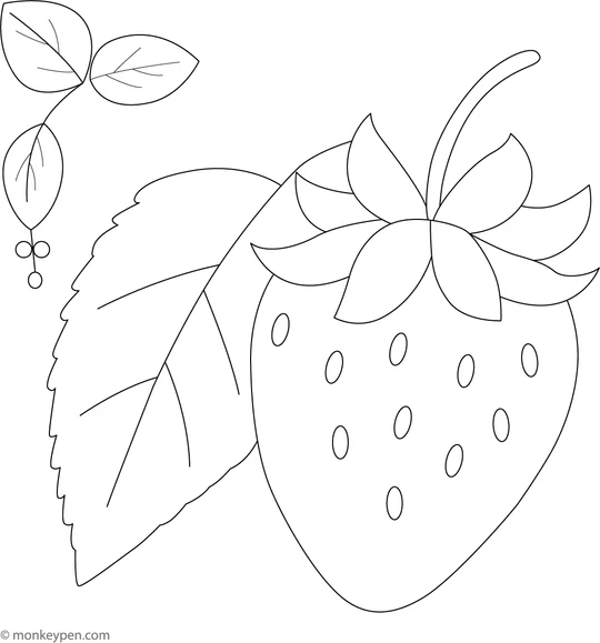 4104 2 Strawberry With Leaf And Stem