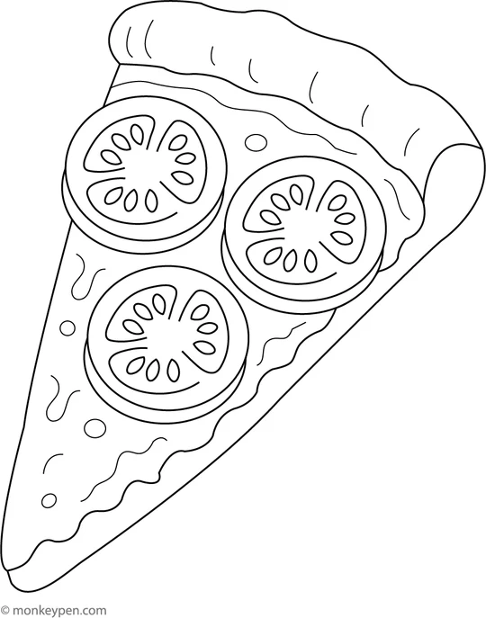 4793 17 Tomato Pizza Topping Coloring Page