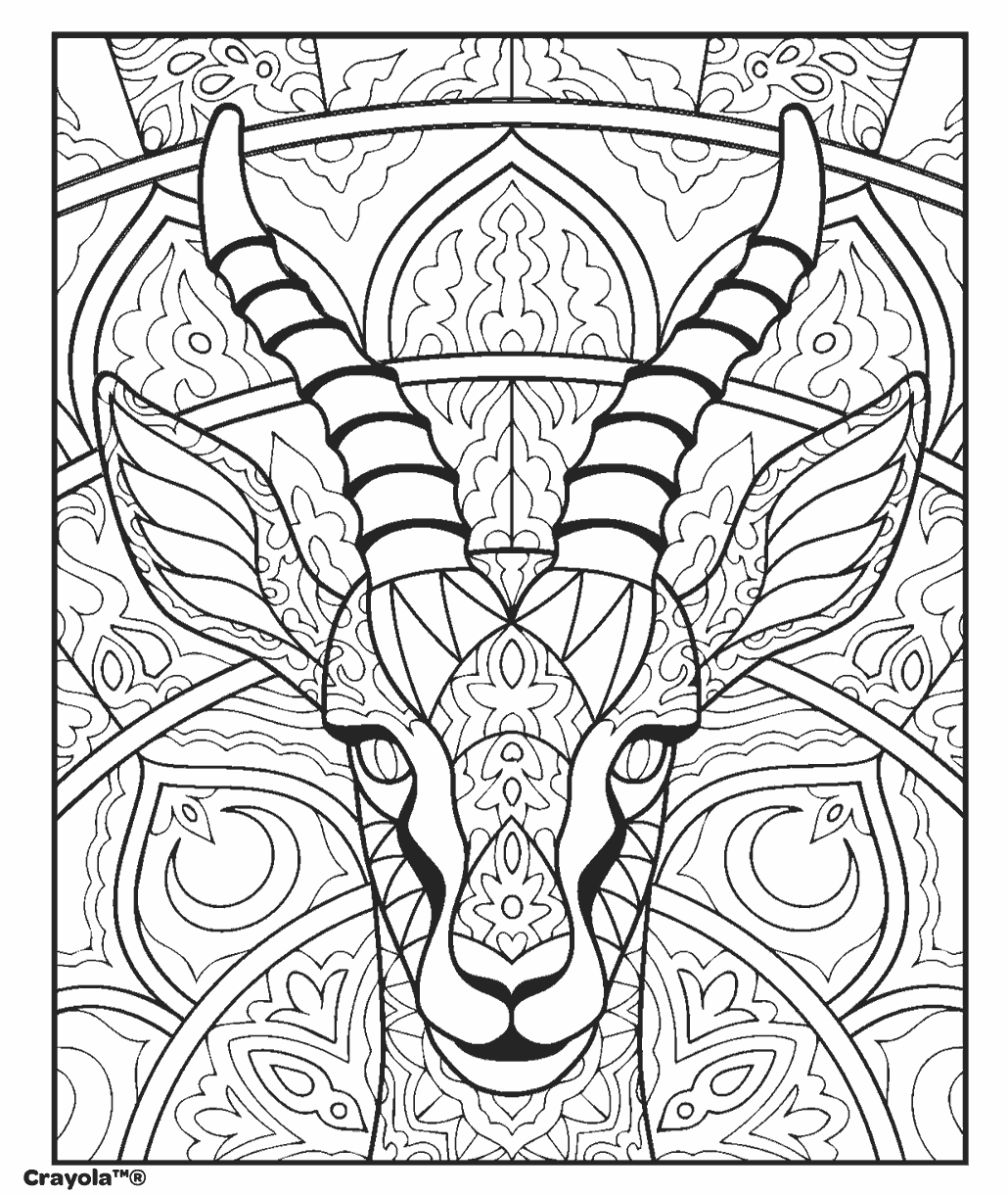 Animal Ink Antelope Free Coloroing Page