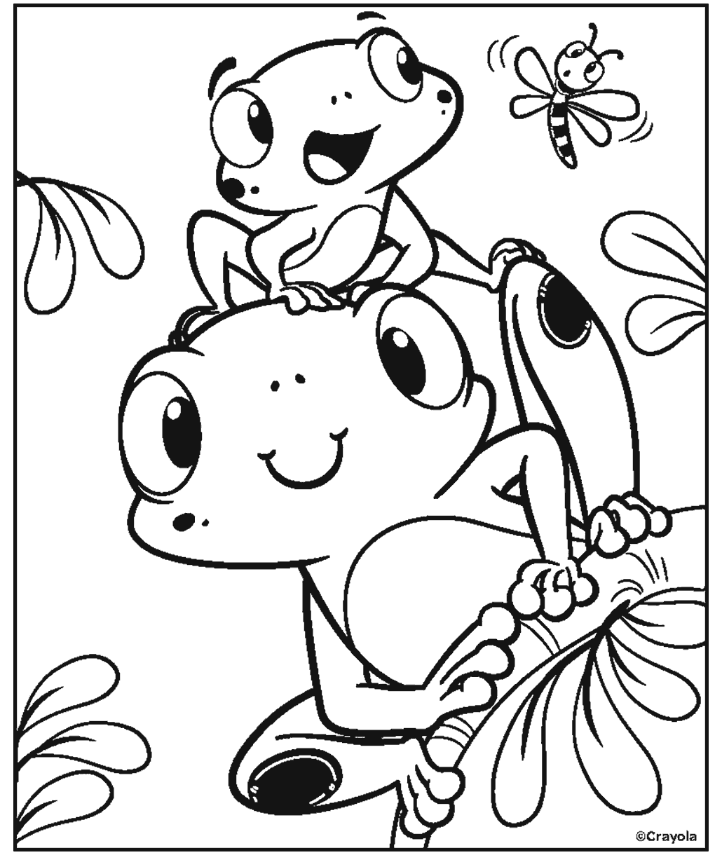 Frog Freinds Free Coloring Page
